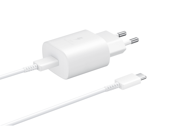 Купить Зарядное устройство Samsung Travel Adapter 25W 2 pin with USB Type-C to Type-C Cable White (EP-TA800XWEGWW)